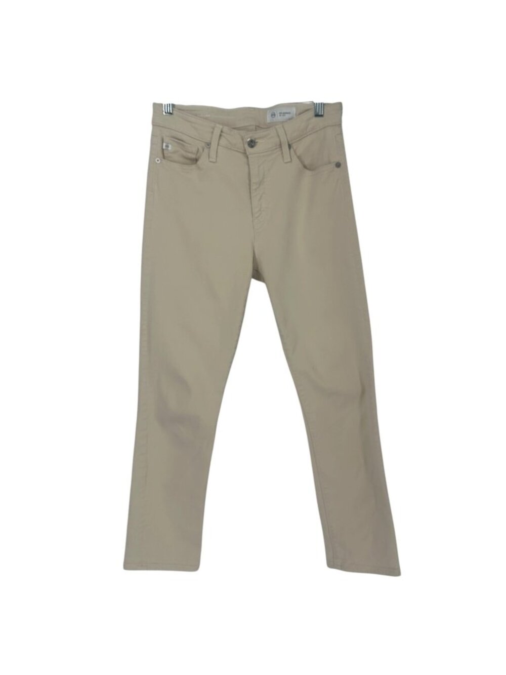 AG Adriano Goldschmied  Mari Crop Jeans 27 Beige High Rise Slim Straight Classic